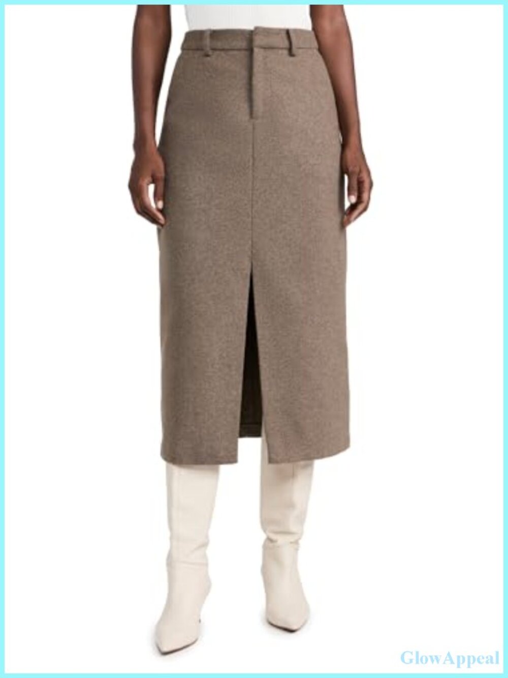 High Rise Wool Blend Modern Skirt for Women
